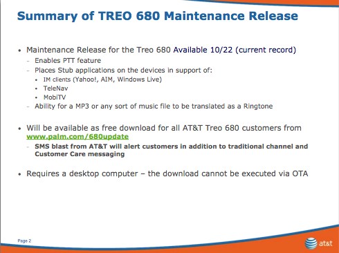 Treo 680 Updates