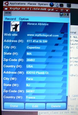 ALP Contacts Screen