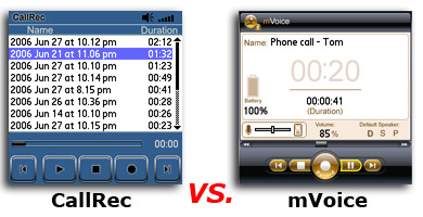 CallRec vs. mVoice Shootout