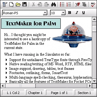 TextMaker for palm
