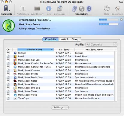 Missing Sync Palm OS Software
