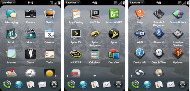 Palm WebOS Screenshots