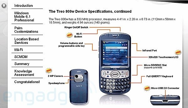 Treo 800w Spec Sheet