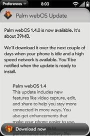 Palm webos 1.4