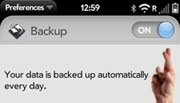 palm webos backup fail