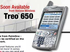Verizon Confirms Treo 650 Coming Soon