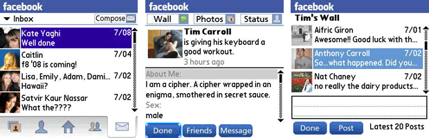 Palm Facebook Screenshots
