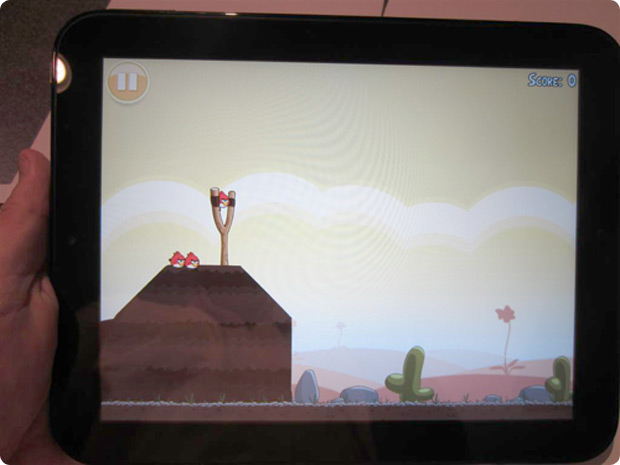 HP TouchPad Review Angry Birds Game