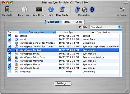 The Missing Sync for Palm OS & Mac