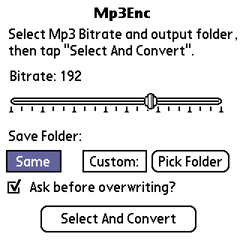 Palm OS mp3enc