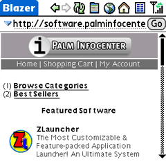 PalmInfocenter Mobile Software Store