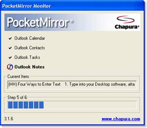 Chapura PocketMirror Outlook Sync Software Updated for Palm OS