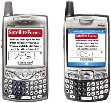 Palm Treo 700w & sattelite forms