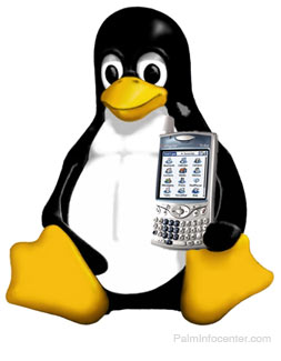 Tux the linux penguin with a treo 650