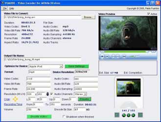 VEMoDe Free Mobile Video Encoder for Palm, iPod, PSP